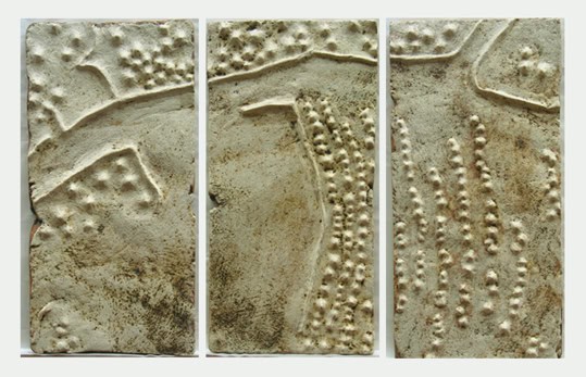 Artwork commissioned by Zizzi created by Liz Scrine Ceramicist and displayed in the Canterbury restaurant